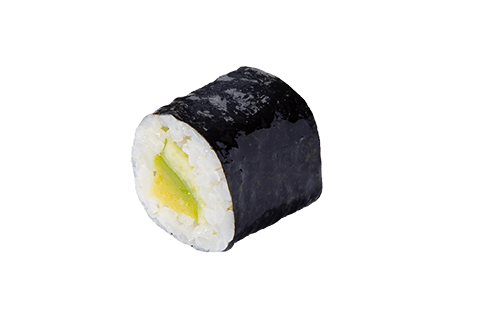 Une pièce de sushi gout concombre avocat