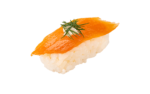 Une pièce de nigiri, saumon fumé