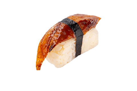 Une pièce de nigiri, unagi (anguille)