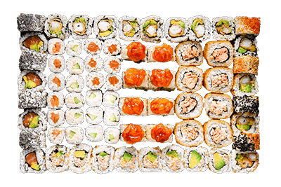 Boxe de 72 pièces de sushi